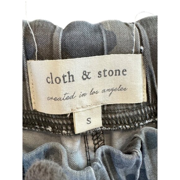 Cloth & Stone Camo Jogger Pants Womens Small Green Elastic Waistband - Picture 3 of 5